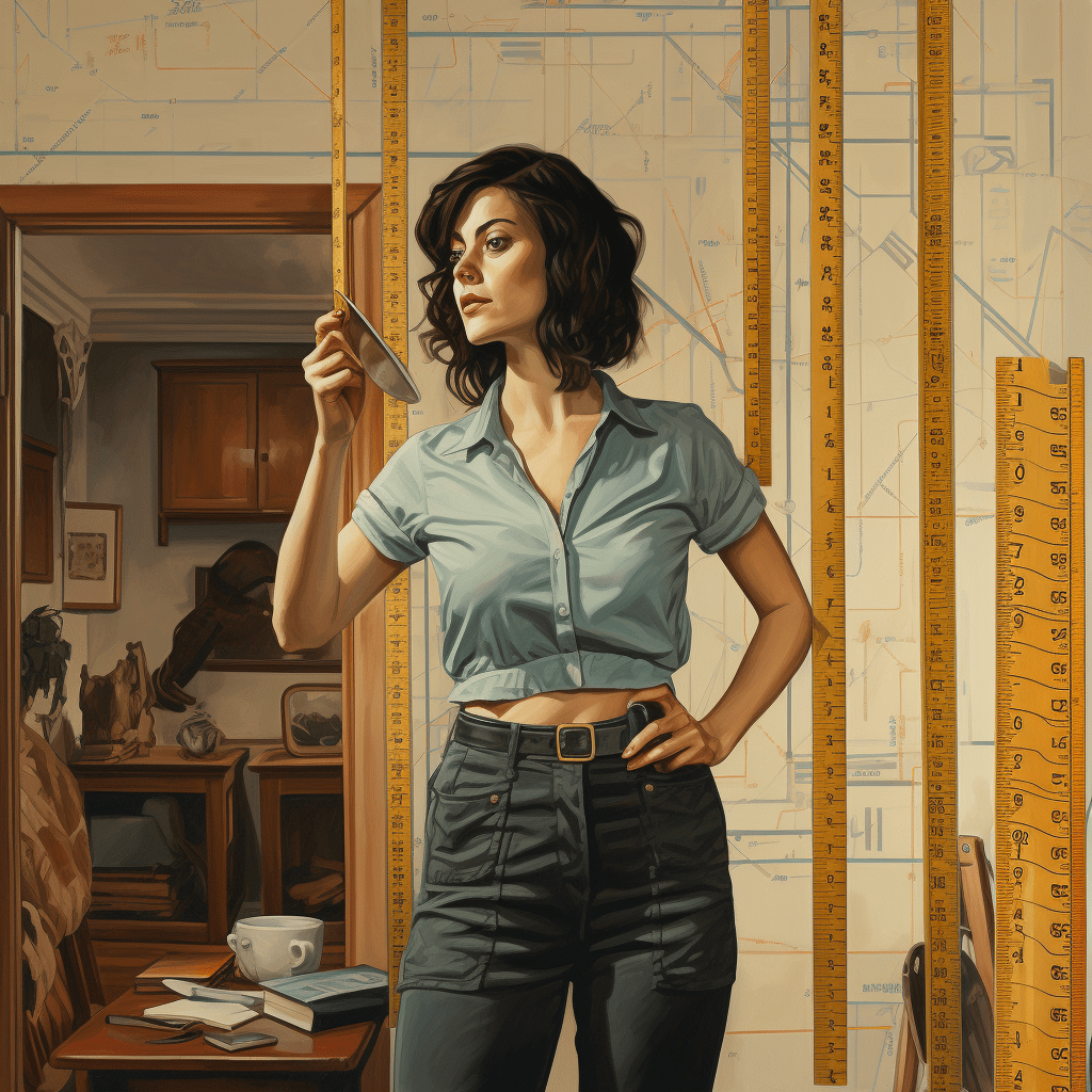 Woman finding the right height for shower grab bars in her parents home