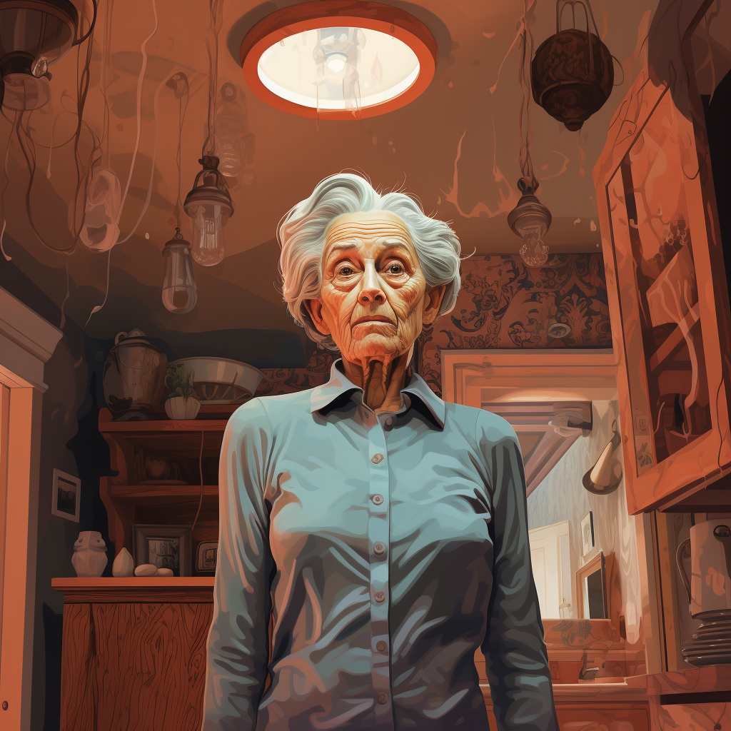 Woman with vertigo having difficulty with balance