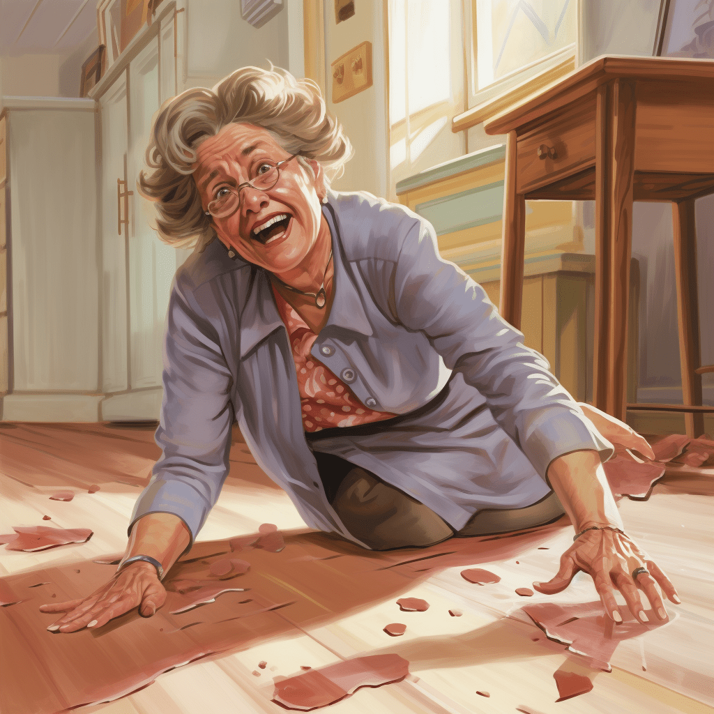 woman who has injured ankle and will benefit from grab bars as she rehabilitates